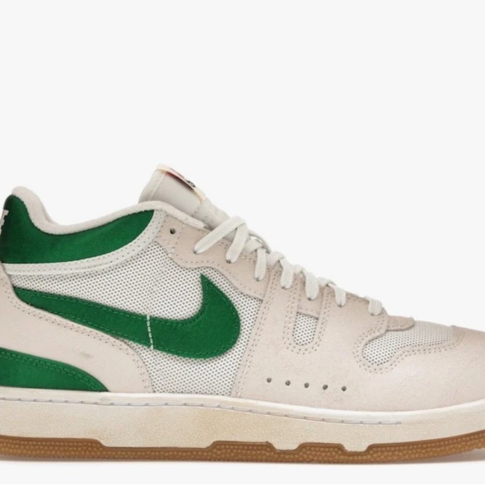 Nike White and Green Athletic Shoes